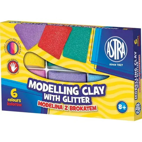 Kreatívne a výtvarné hračky ASTRA - pastelová modelína 6 farieb Brokát