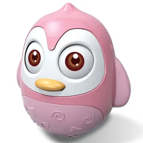 Zvukové a svietiace hračky BAYO - Kývajúca sa hračka tučniak pink