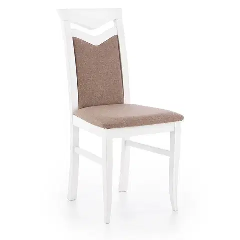 Čalúnené stoličky Stolička Citrone drevo/tkanina biela/inari 23 44x53x96