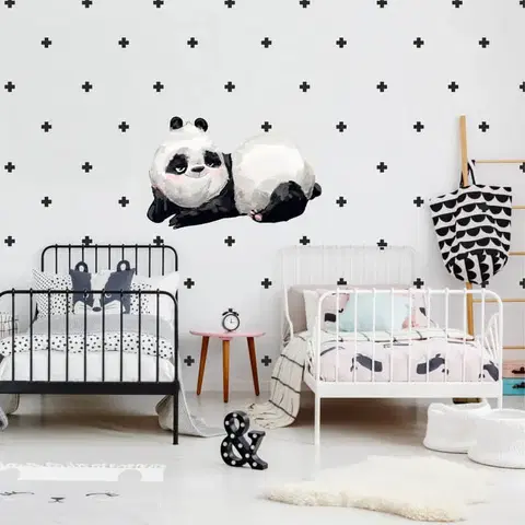 Nálepky na stenu Samolepka Panda s doplnkami v škandinávskom štýle