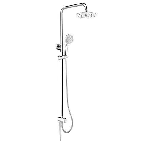 Kúpeľňové batérie MEREO MEREO - Sprchový set s tyčou, hadicou, ručnou a tanier. okrúhlou sprchou, biela CB95001SW1