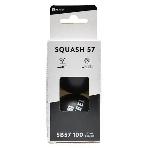 squash Loptičky na squash penové SB57 100 čierne 2 ks