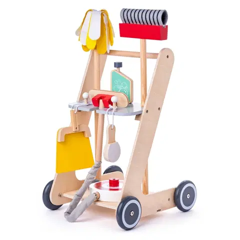 Drevené hračky Woody Úklidový vozík