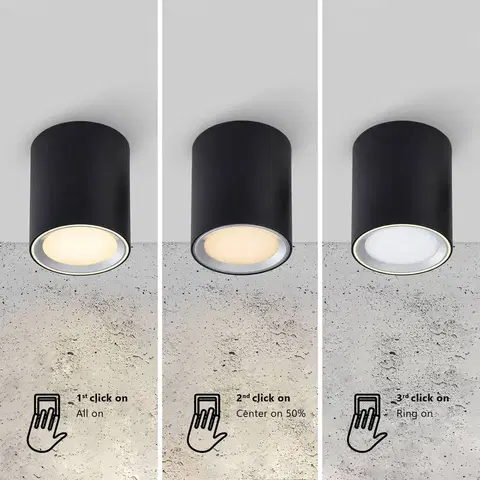Stropné svietidlá Nordlux LED downlight Fallon long 3-step-dim čierna/oceľ