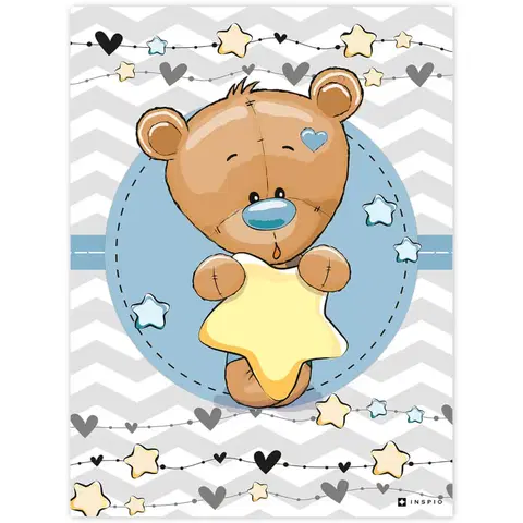 Obrazy do detskej izby Obraz rozkošného medvedíka s hviezdou