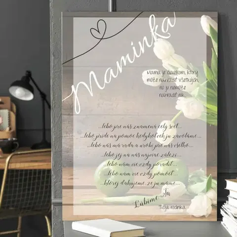 Tabuľky s venovaním (darčeky) Darček pre mamku - Personalizované prekvapenie na Deň matiek - obraz na stenu