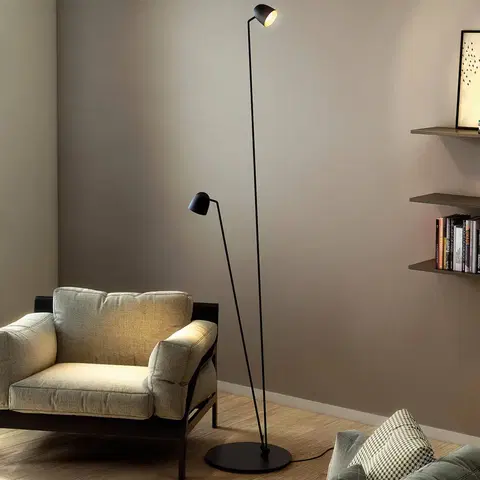 Stojacie lampy B.lux Flexibilne nastaviteľná stojacia lampa LED Speers F čierna.