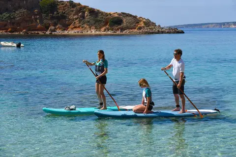 vodné športy Pádlo na paddleboard 100 skladacie nastaviteľné 3 časti 170 – 220 cm oranžové