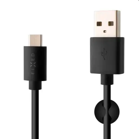 Dáta príslušenstvo FIXED Dátový a nabíjací kábel USB/USB-C, USB 2.0, 60 W, 1 m, čierny FIXD-UC-BK