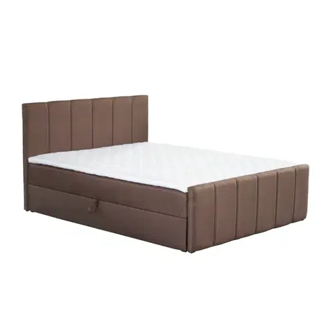 Postele Boxspringová posteľ, 140x200, hnedá, STAR