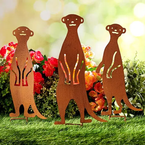 Drobné dekorácie a doplnky 3 surikaty so zápichom