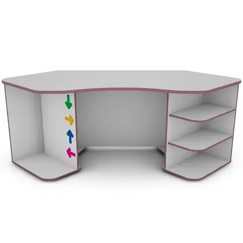 Moderné kancelárske stoly Písací stôl Matrix 1 bílá/fialový