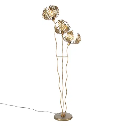 Stojace lampy Vintage stojaca lampa zlatá 3-svetlá - Botanica Kringel