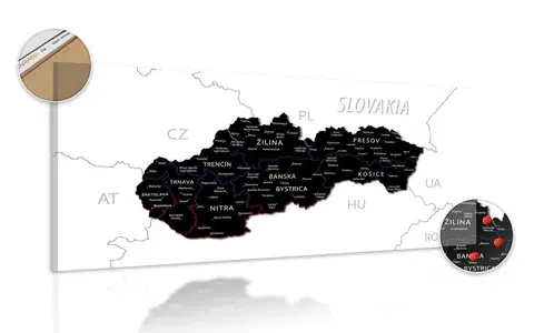 Obrazy na korku Obraz na korku moderná mapa Slovenska
