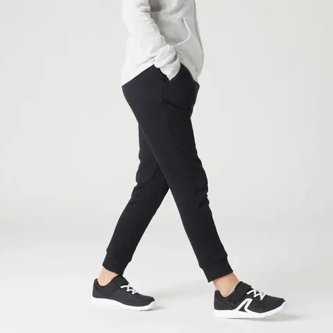 nohavice Dievčenské nohavice 500 na cvičenie čierne