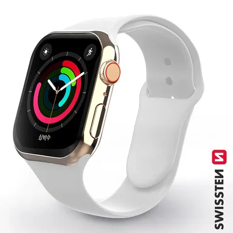 Príslušenstvo k wearables Swissten silikónový remienok pre Apple Watch 38-40, biela 46000104
