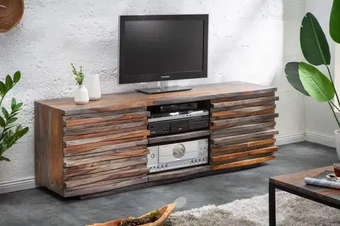 TV stolíky LuxD Dizajnový TV stolík Lorenzo 150 cm sheesham dymový