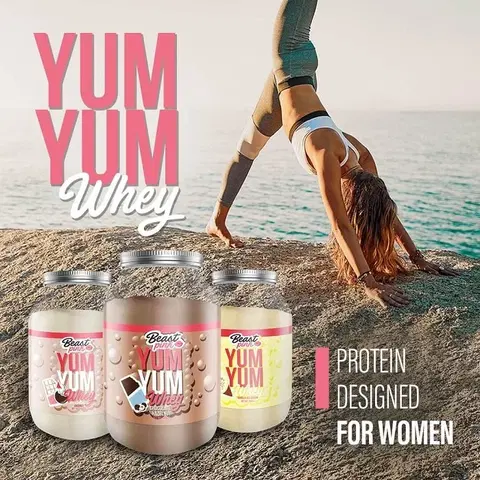 Proteíny pre ženy Yum Yum Whey - Beast Pink 1000 g Strawberry Splash