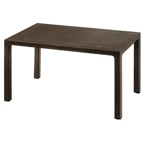 Záhradné stoly Plastový stôl Infinitty 147x88 cm hnedá