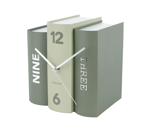 STOLOVÉ HODINY Stolové hodiny Karlsson Kniha KA5756GR, 20 cm