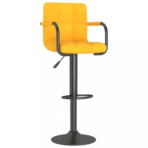 Barové stoličky Barová stolička zamat / kov Dekorhome Žltá