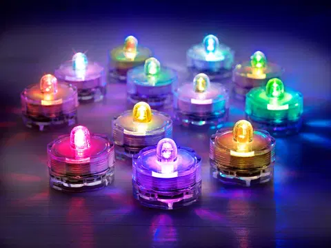 Svietidlá LED čajové sviečky Colorky, 12 ks