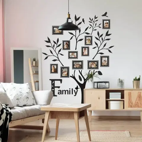 Nálepky na stenu Nálepky na stenu do obývačky - Strom s rámčekmi