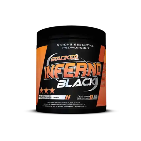Pre-workouty Stacker2 Predtréningový stimulant Inferno Black 300 g fruit punch fury