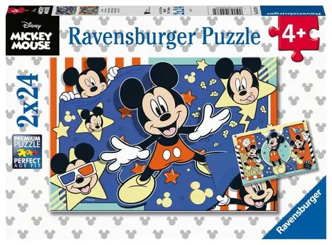 Hračky puzzle RAVENSBURGER - Disney: Mickey Mouse 2x24 dielikov