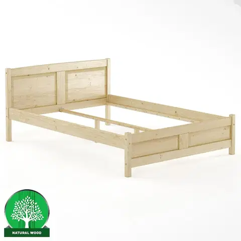 Drevené postele Posteľ borovica LK104–140x200 prírodné