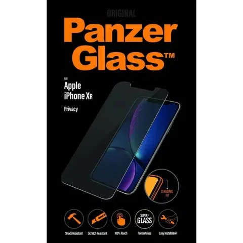 Tvrdené sklá pre mobilné telefóny Ochranné temperované sklo PanzerGlass s privátnym filtrom pre Apple iPhone Xr P2638