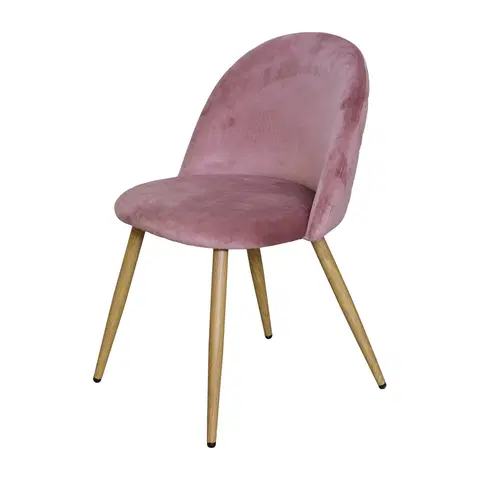 Jedálenské stoličky Jedálenská stolička LAMBDA ružový zamat