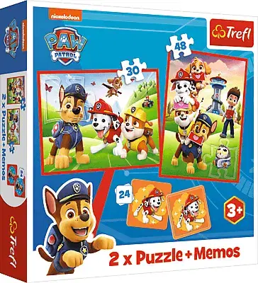 Hračky puzzle TREFL - Puzzle 2v1 + pexeso - Psí tím v akcii / Viacom PAW Patrol