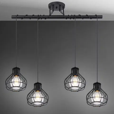 Moderné lampy do obývačky Luster 15388-4D Čierna LW4