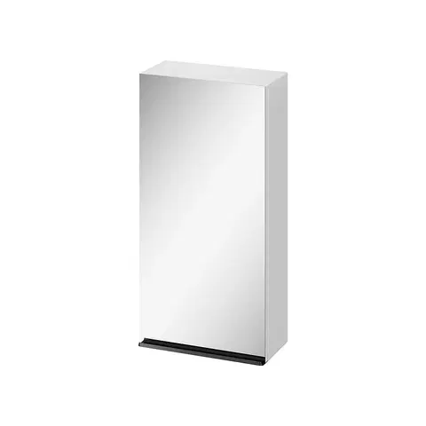 Kúpeľňový nábytok CERSANIT - Zrkadlová skrinka VIRGO 40 biela s čiernymi úchytmi S522-009