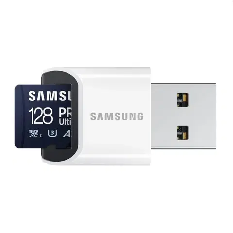Pamäťové karty Samsung PRO Ultimate Micro SDXC 128 GB, USB adaptér