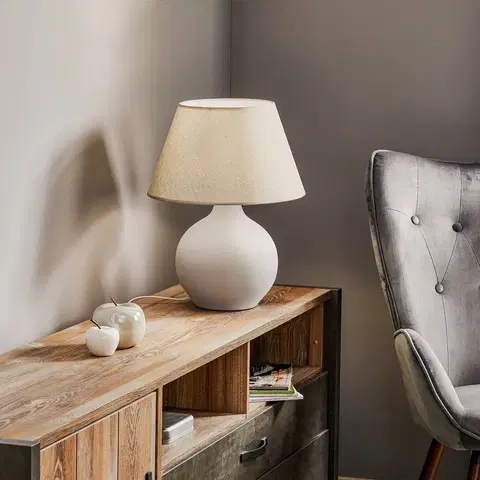 Stolové lampy ONLI Stolná lampa Sfera, výška 53 cm, cement/sivá