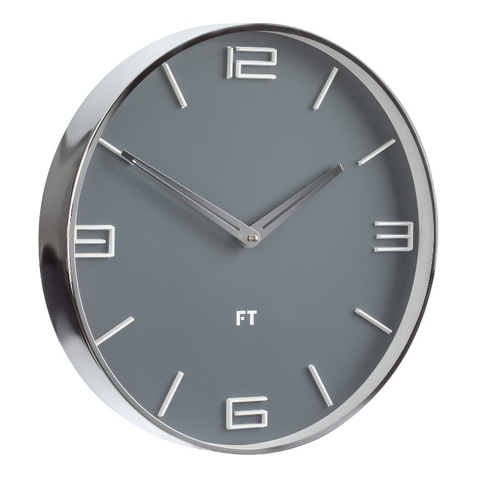 Hodiny Dizajnové nástenné hodiny Future Time FT3010GY Flat grey 30cm