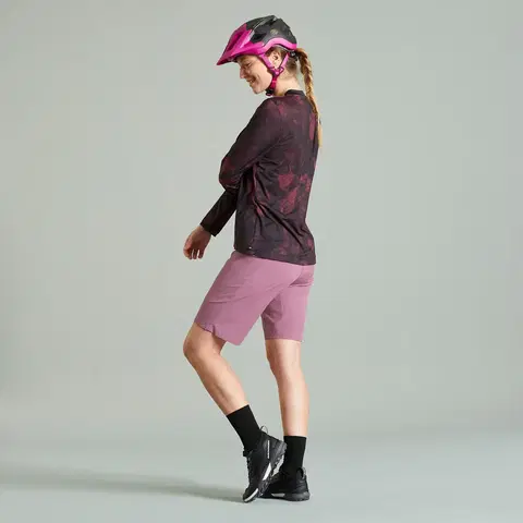 nohavice Dámske šortky EXPL 700 na horskú cyklistiku ružové