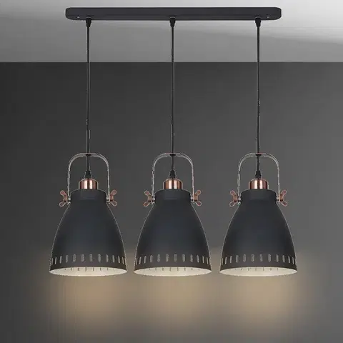 Moderné lampy do obývačky Luster Franklin Md-Hn8026s-3-B+Rc Black Lw3
