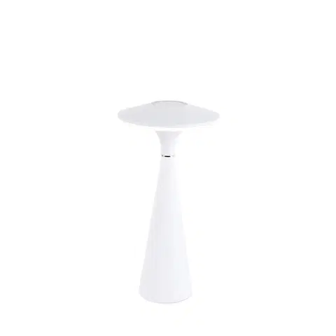Stolove lampy Stolná lampa biela vrátane 3-stupňovej LED stmievateľnej IP44 nabíjateľná - Espace