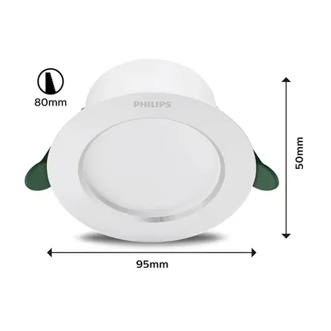 Zapustené svietidlá Philips Philips Diamond Cut LED spot Ø9,5cm 360lm/2W 830