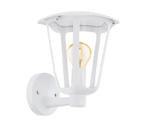 Záhradné lampy Eglo Eglo 98115 - Vonkajšie nástenné svietidlo MONREALE 1xE27/60W/230V IP44 biela 