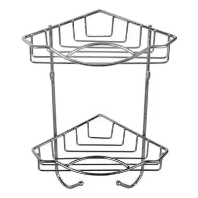 Regály a poličky Kinekus 2-poschodová rohová polička, 22,5 x 14,8 x 30 cm, chróm