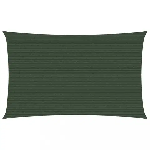 Stínící textilie Tieniaca plachta obdĺžniková HDPE 3,5 x 5 m Dekorhome Tmavo zelená