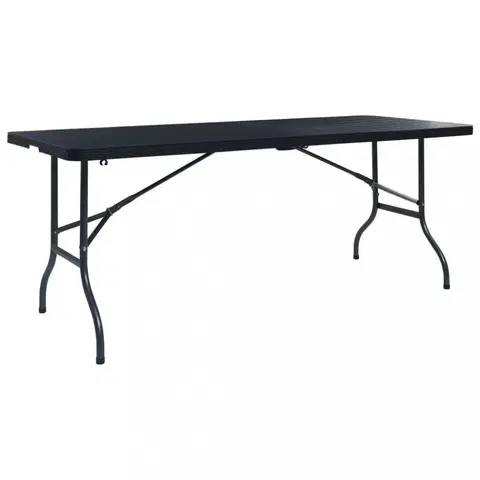 Záhradné stoly Skladací záhradný stôl 180 cm čierna Dekorhome
