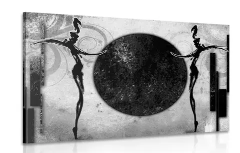 Čiernobiele obrazy Obraz africký tanec v čiernobielom prevedení