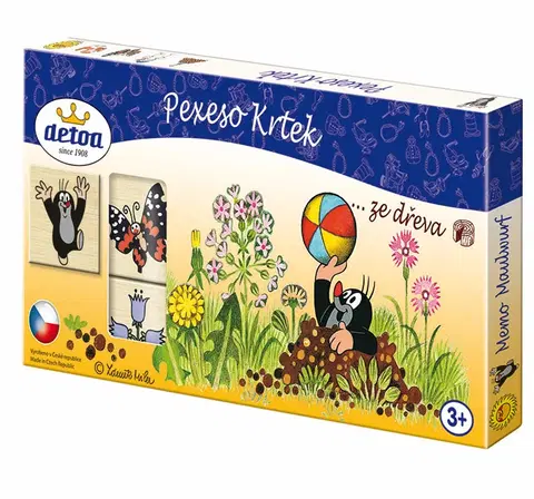 Hračky spoločenské hry pre deti DETOA - Pexeso krtek