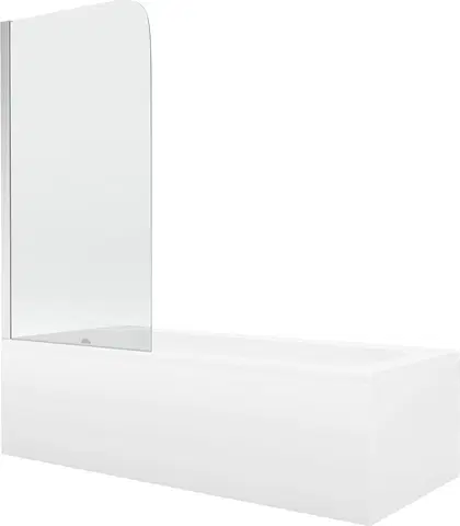 Sprchové dvere MEXEN/S - Vega obdĺžniková vaňa 180 x 80 cm s panelom + vaňová zástena 80 cm, transparent, chróm 550118080X9008010100