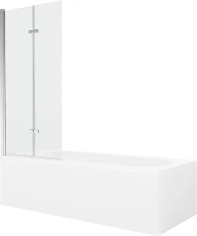 Sprchové dvere MEXEN/S - Vega obdĺžniková vaňa 170 x 70 cm s panelom + vaňová zástena 80 cm, transparent, chróm 550117070X9208020100
